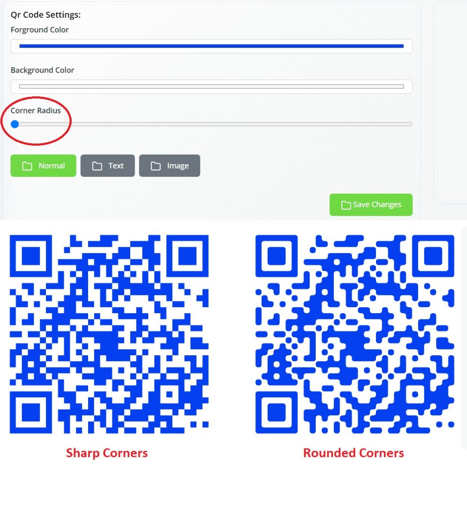 Corner Radius of QR Code