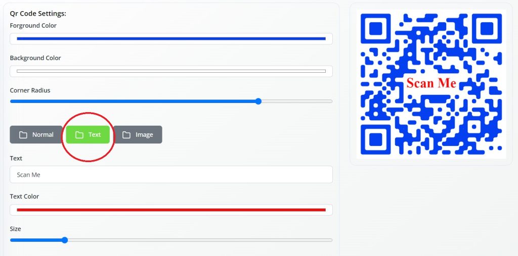 Customize QR Code with Text