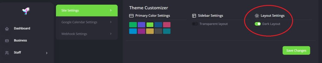 Dark Mode Layout