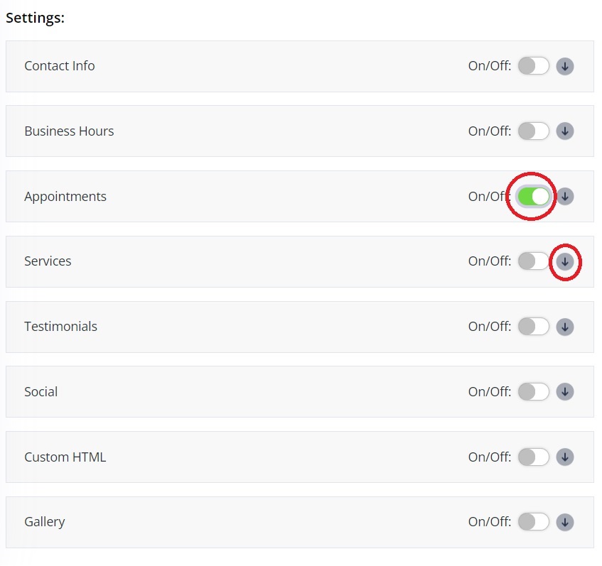 Enable or disable business details on digital business card